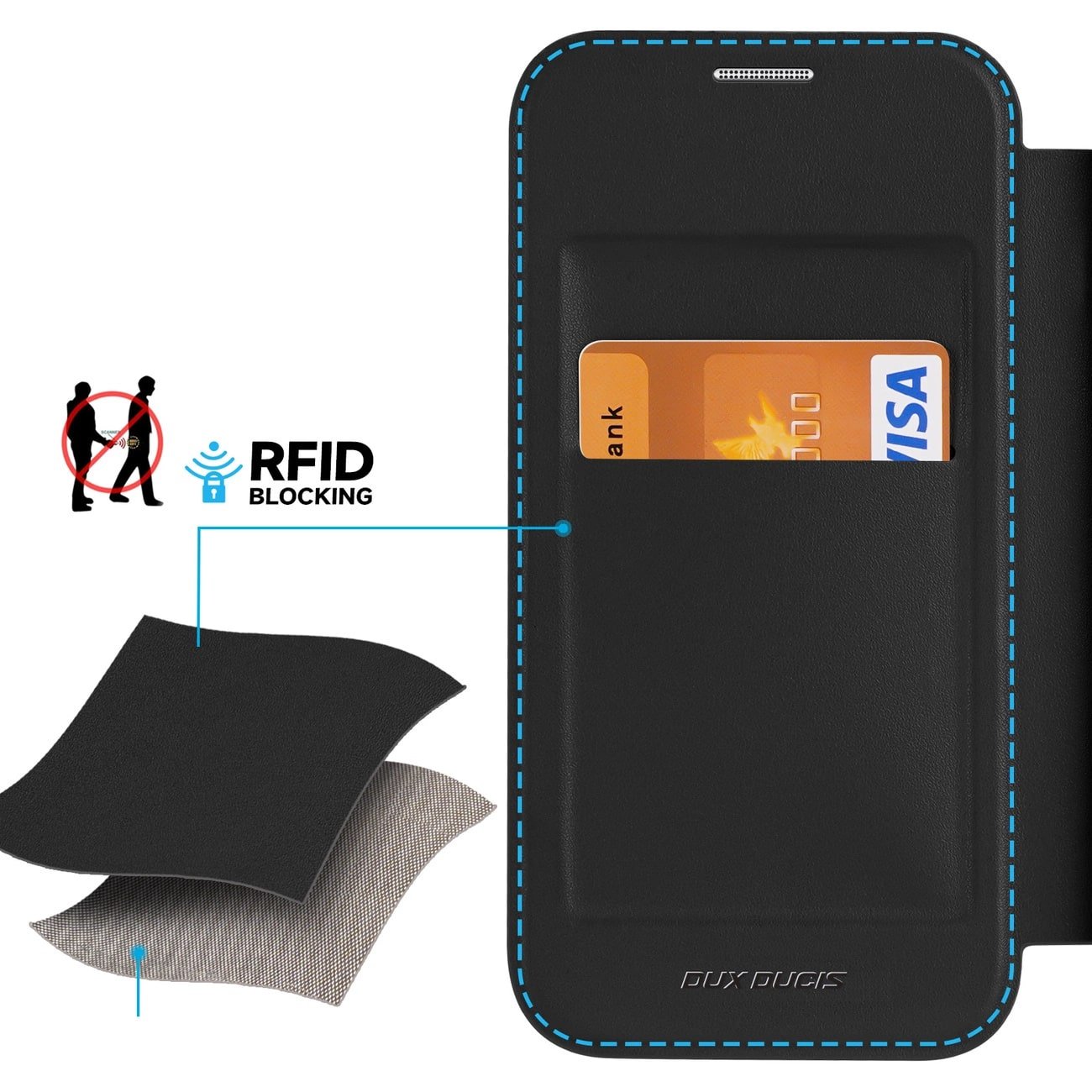 Dux Ducis iPhone 15 Pro Skin X Pro Magnetic Flip Case Θήκη Βιβλίο με MagSafe - Black