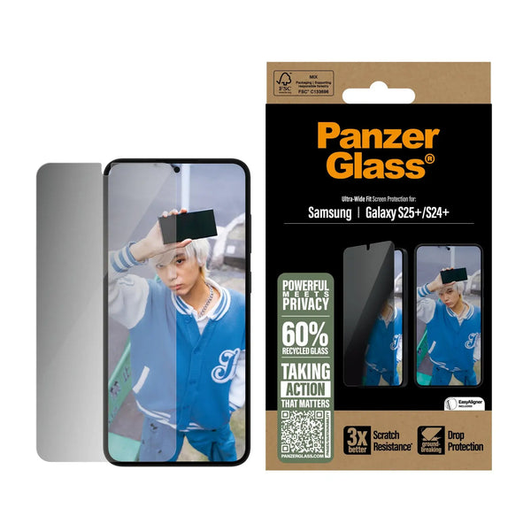 PanzerGlass Samsung Galaxy S24 Plus / S25 Plus Privacy Ultra-Wide Fit Full Screen Αντιχαρακτικό Γυαλί Οθόνης - Black