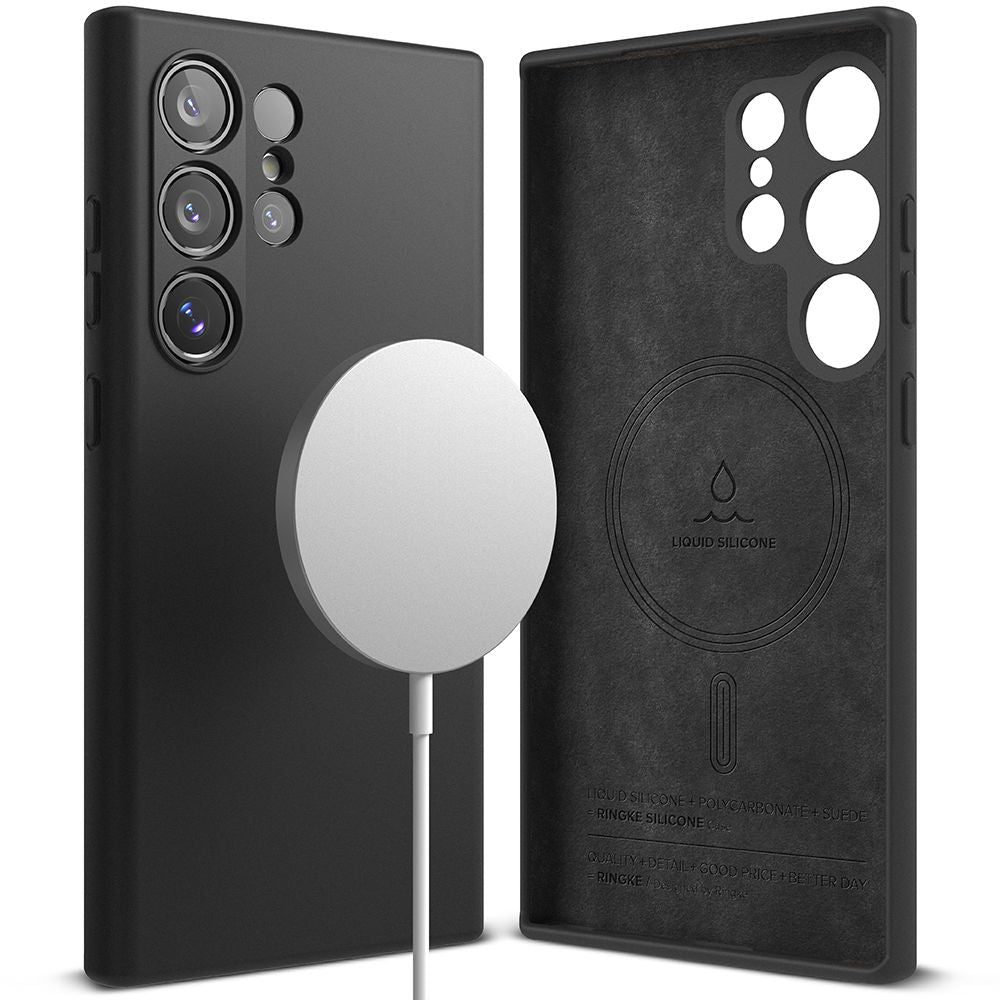 Ringke Samsung Galaxy S24 Ultra Silicone Magnetic MagSafe Case Θήκη Σιλικόνης με MagSafe - Black