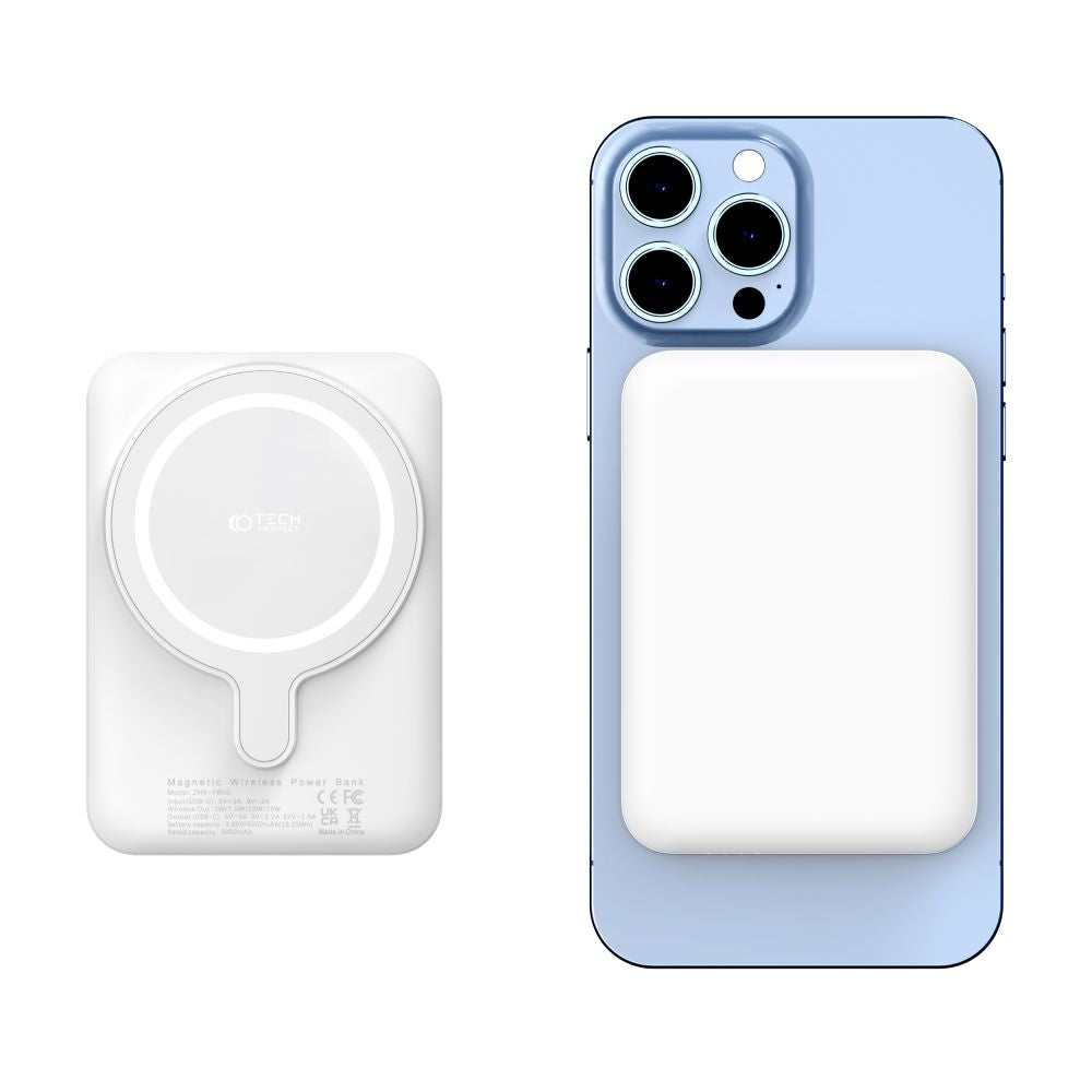 Tech-Protect PB10 Lifemag MagSafe PowerBank Μαγνητικό PowerBank Κινητού 5000 mAh - White