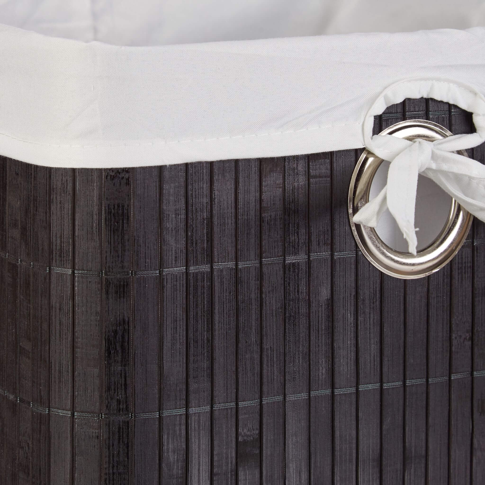 Relaxdays Καλάθι Αποθήκευσης από Bamboo - Black / White / Silver - 4052025998110