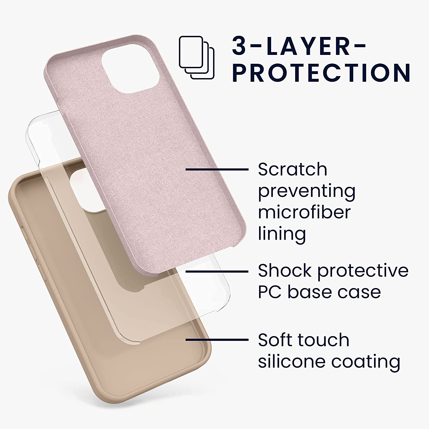 KW iPhone 13 Θήκη Σιλικόνης Rubberized TPU - Mother Of Pearl - 55878.154