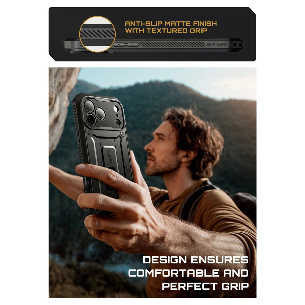 Supcase iPhone 17 Pro Max - Unicorn Beetle Pro - Σκληρή Θήκη με Προστασία Οθόνης και Stand - Black