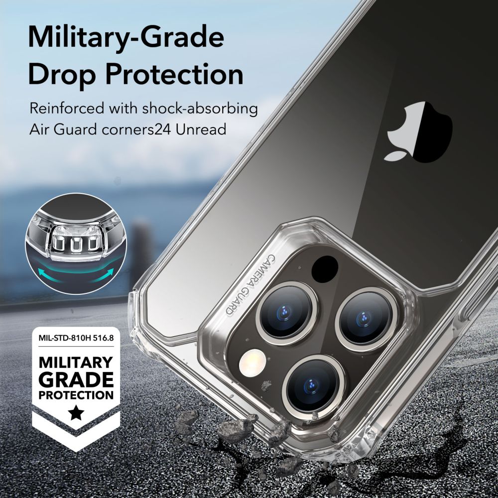 ESR iPhone 15 Pro Max Air Armor Σκληρή Θήκη με Πλαίσιο Σιλικόνης - Διάφανη