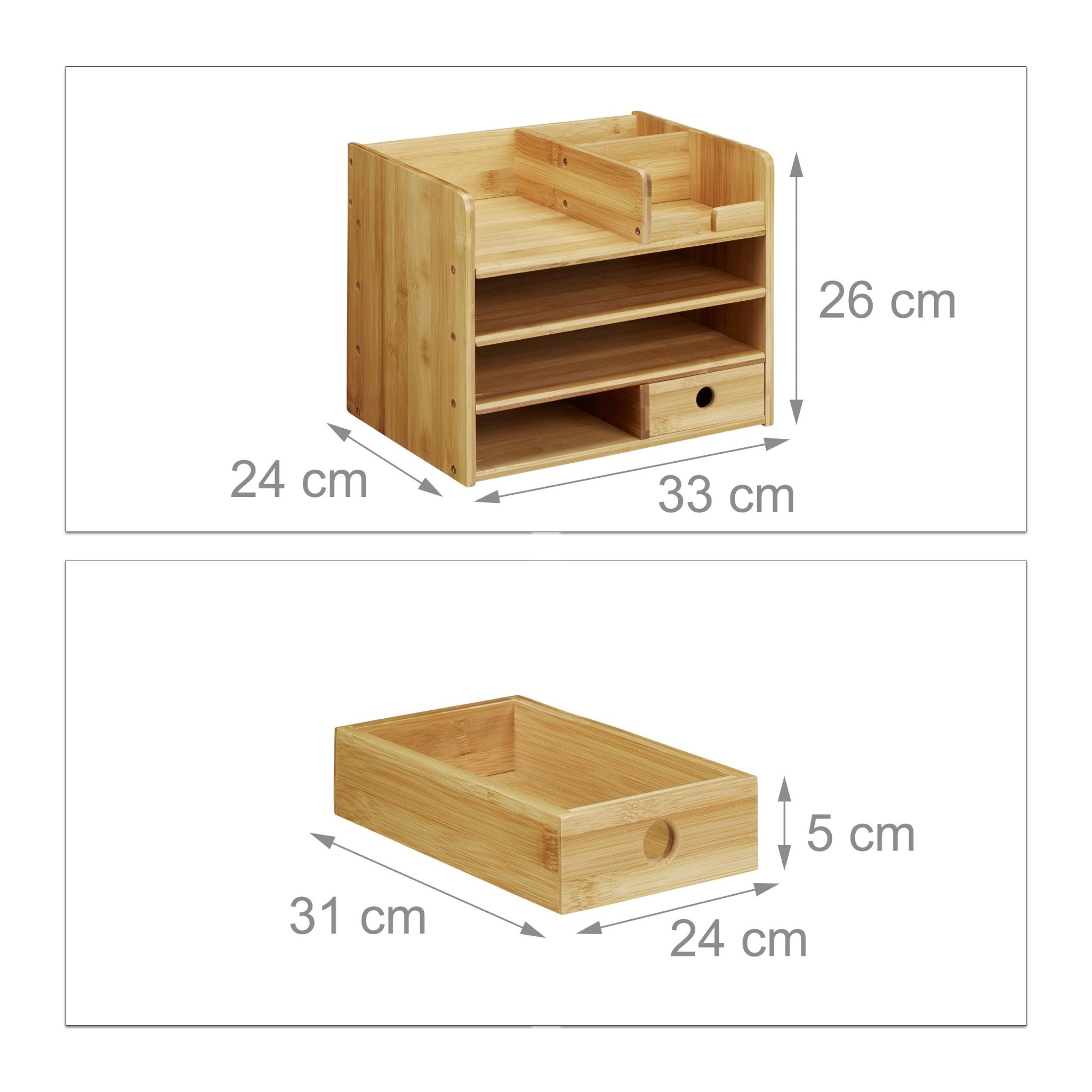 Relaxdays Διοργανωτής Γραφείου από Μπαμπού - Natural - 4052025255565