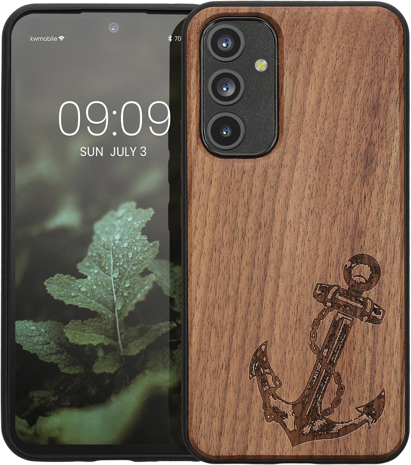 KW Samsung Galaxy A54 5G Θήκη από Φυσικό Ξύλο - Design Anchor Vintage - Dark Brown - 60799.05
