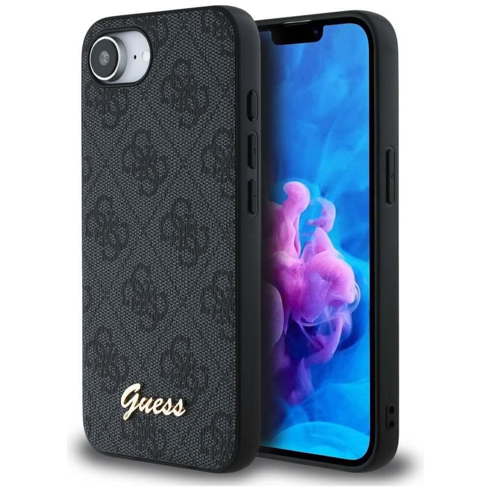 Guess iPhone 16e - 4G Script Logo - Θήκη με Επένδυση Συνθετικού Δέρματος - Black - GUHMPSE4HG4SHK