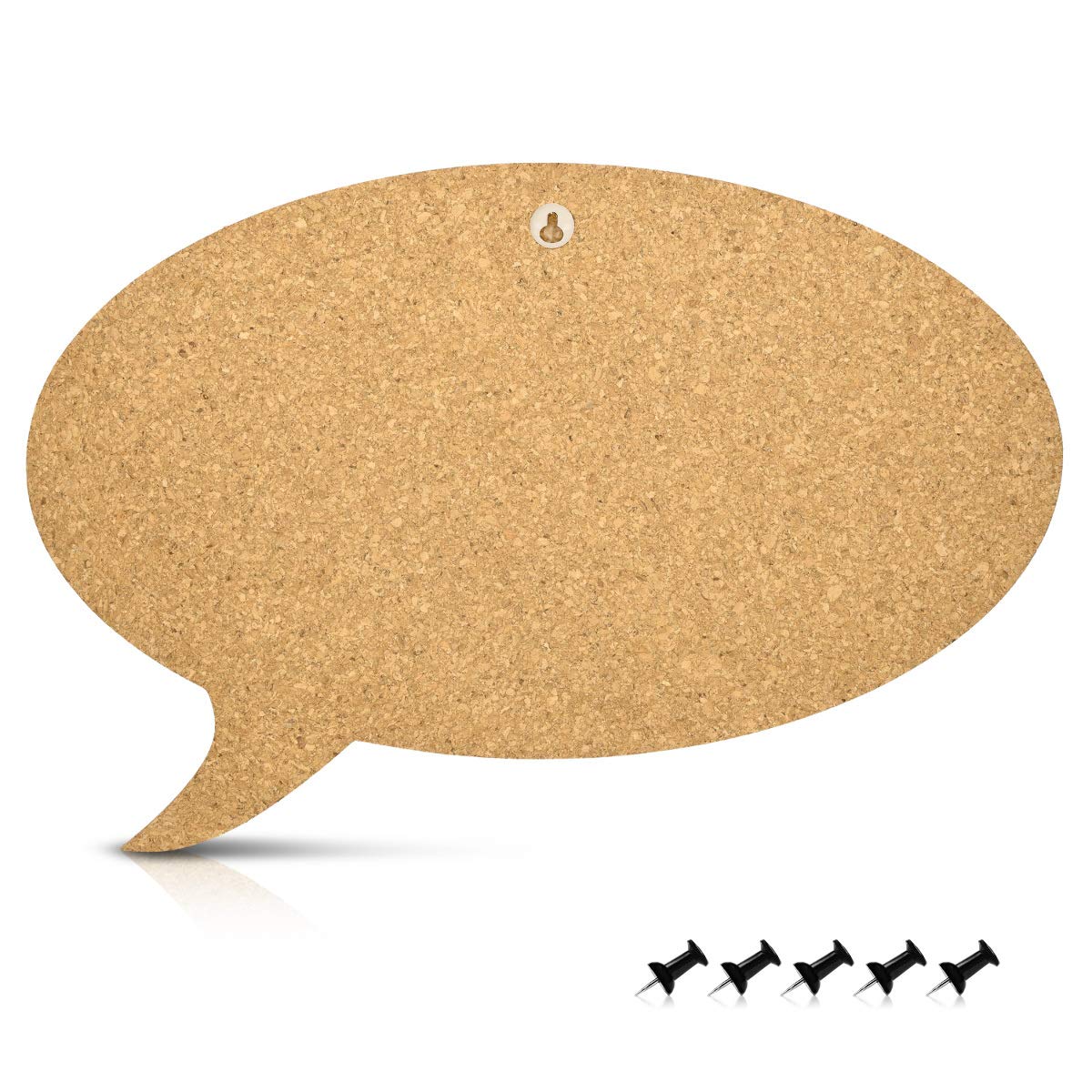 Navaris Cork Notice Board - Πίνακας Ανακοινώσεων με Πινέζες - Design Speech Bubble - Brown - Black - 45363.01