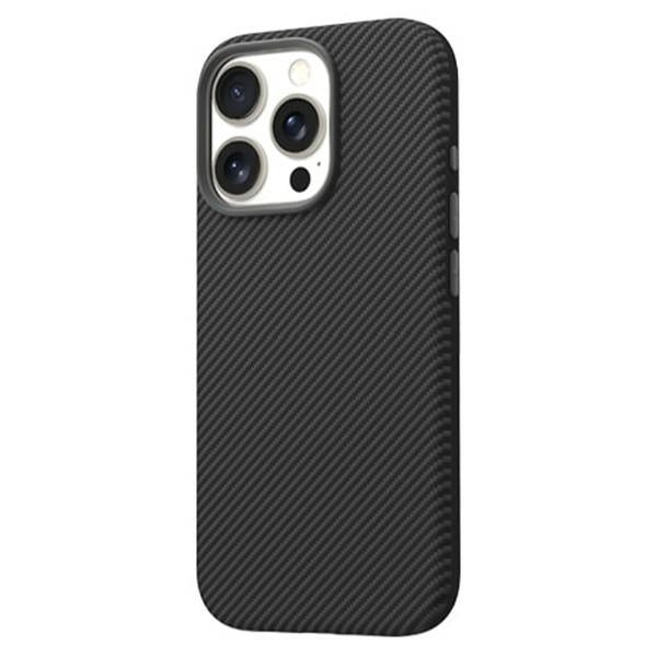 Araree iPhone 16 Pro Pellis Carbon Σκληρή Θήκη με Επένδυση Συνθετικού Δέρματος - Black