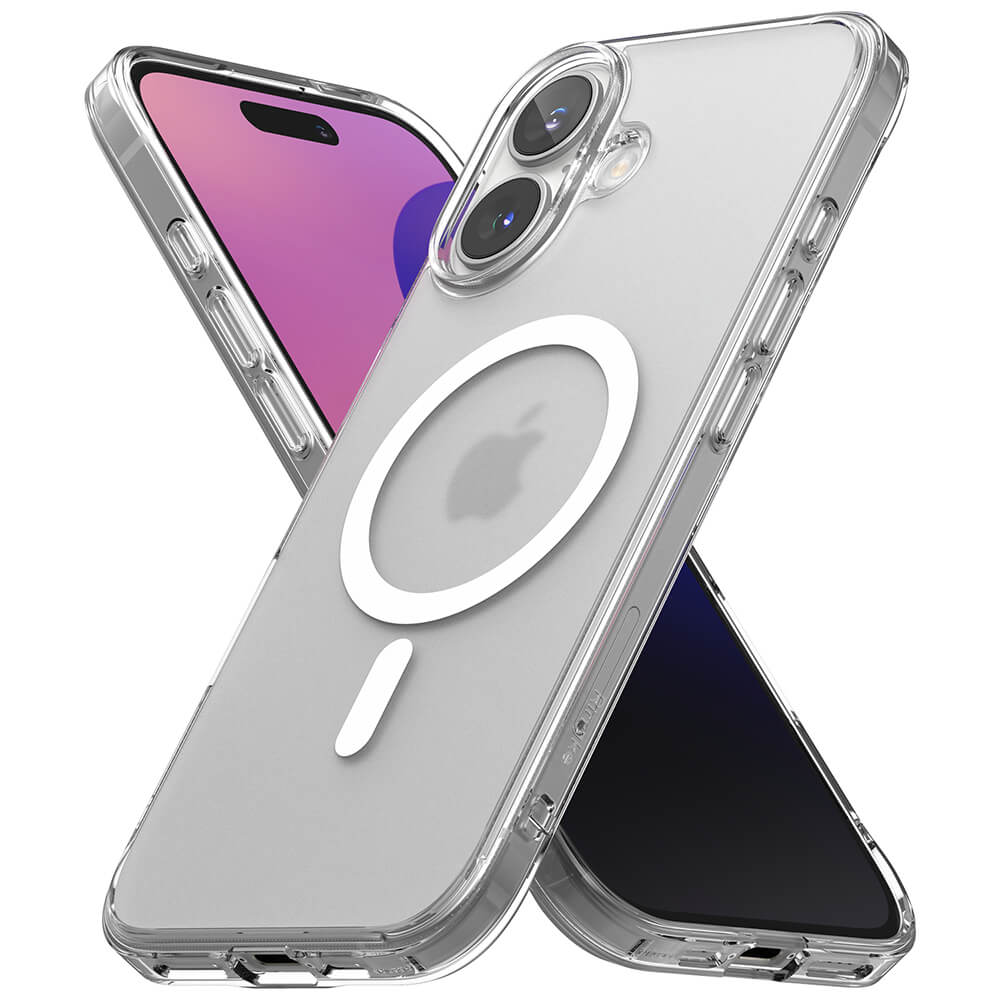Ringke iPhone 16 Plus Fusion Σκληρή Θήκη με Πλαίσιο Σιλικόνης και MagSafe - Ματ Διάφανη