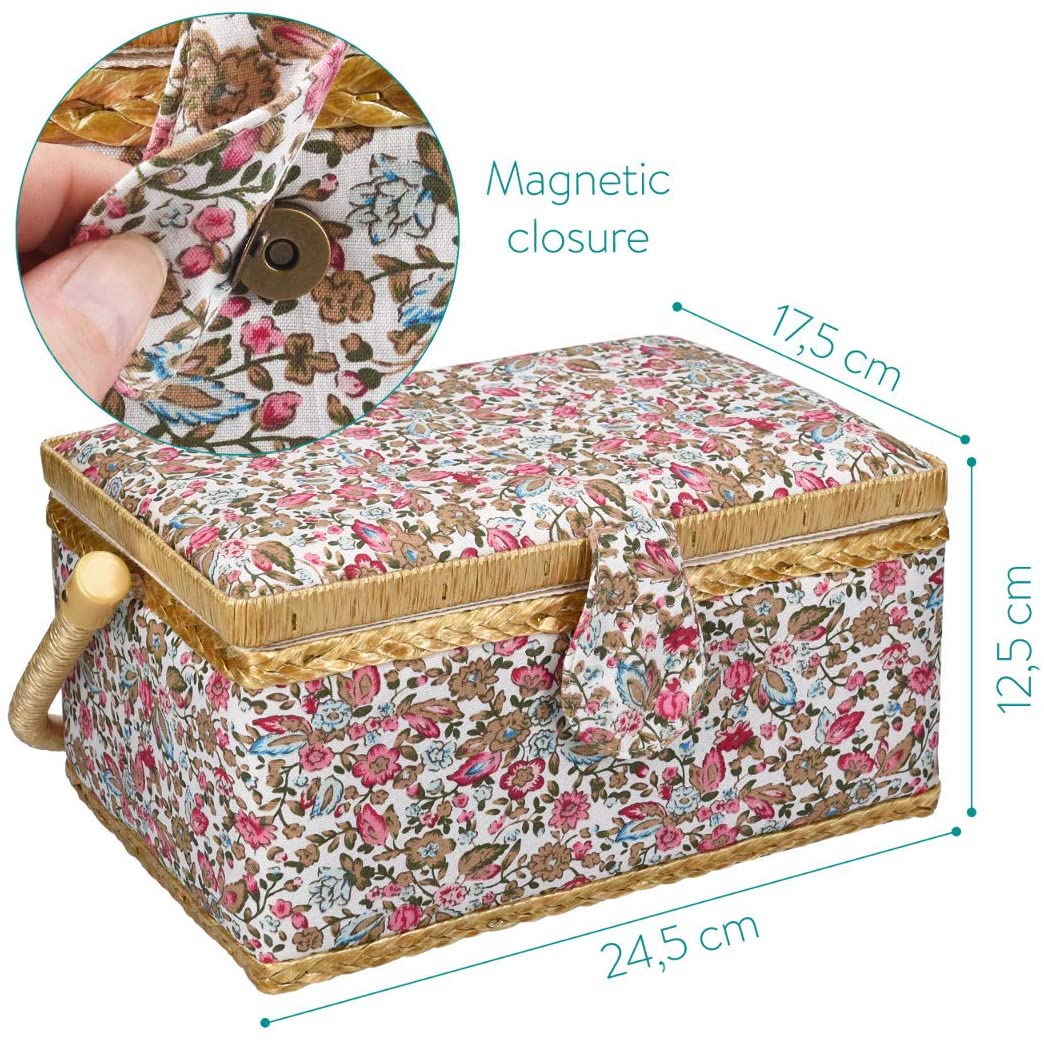 Navaris Κουτί Ραπτικής - Design Floral - Multicolor - 49047.01