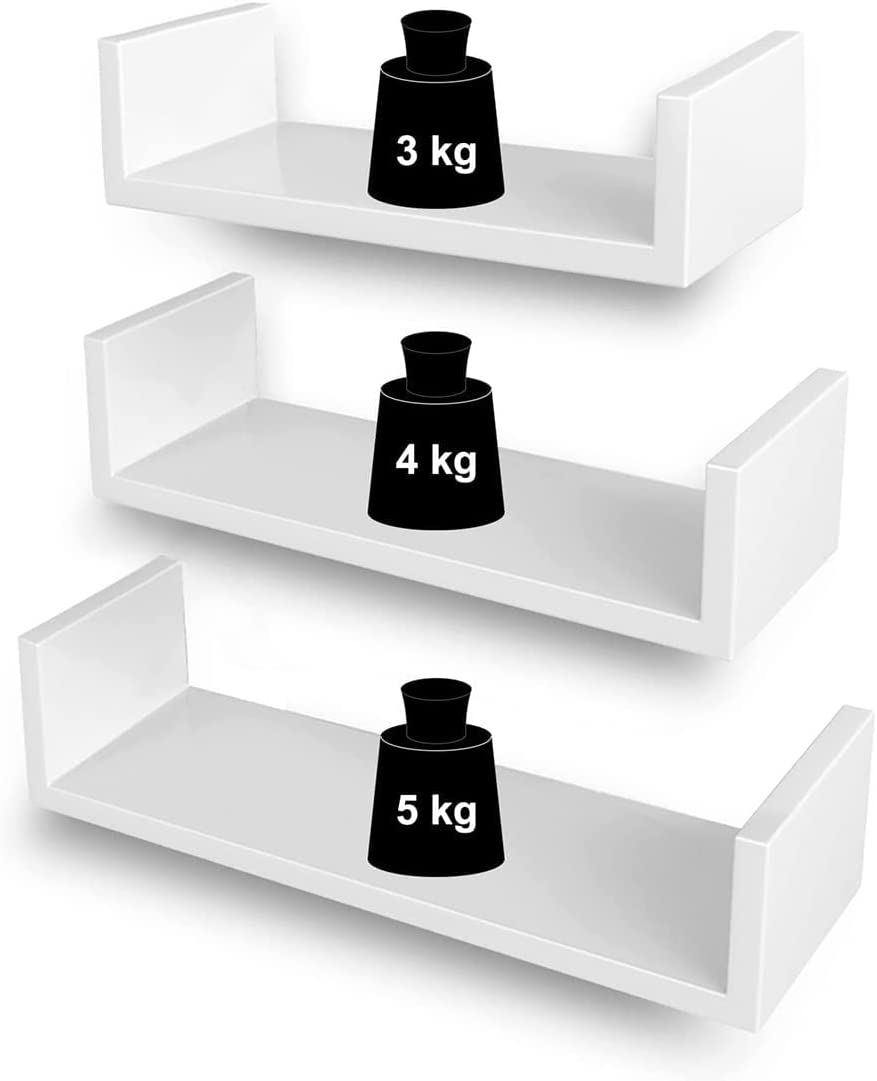 Songmics Σετ 3 Ράφια Διαφορετικού Μεγέθους - White - LWS40WT