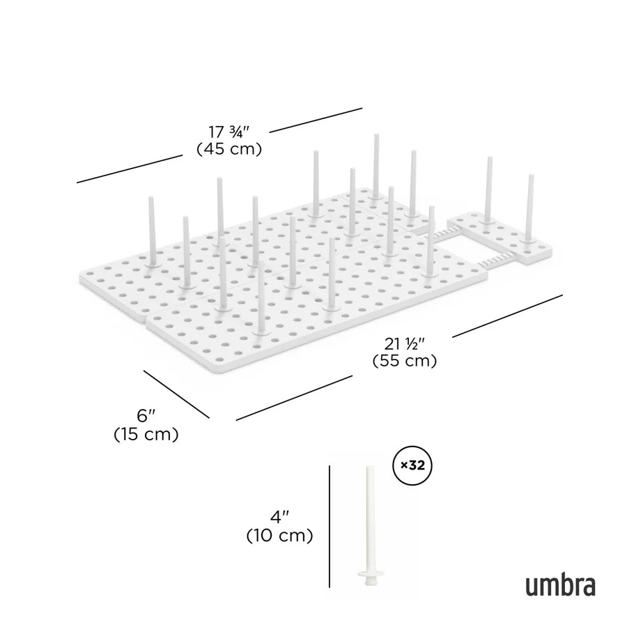 Umbra Peggy Σετ με 2 Επεκτεινόμενες Βάσεις Οργάνωσης για Μαγειρικά Σκεύη και Καπάκια - White