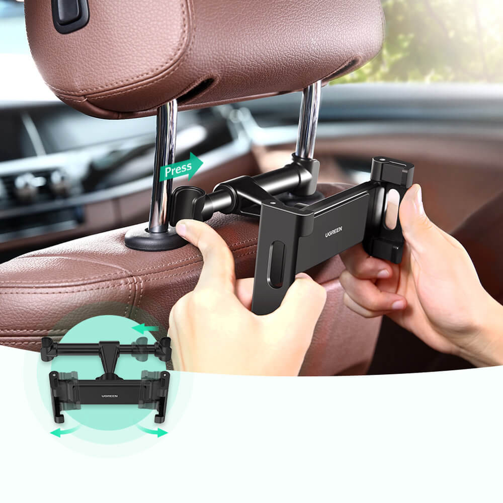 Ugreen LP160 Car Headrest Mount Universal Βάση Αυτοκινήτου για τα Πίσω Καθίσματα - Black