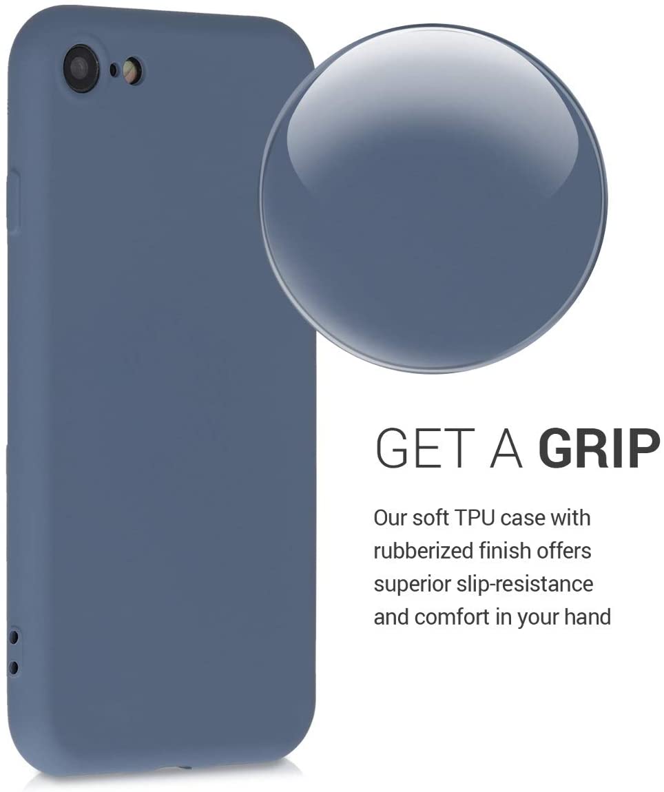 KW iPhone SE 2022 / SE 2020 / 7 / 8 Θήκη Σιλικόνης Rubberized TPU - Blue Grey - 49979.12