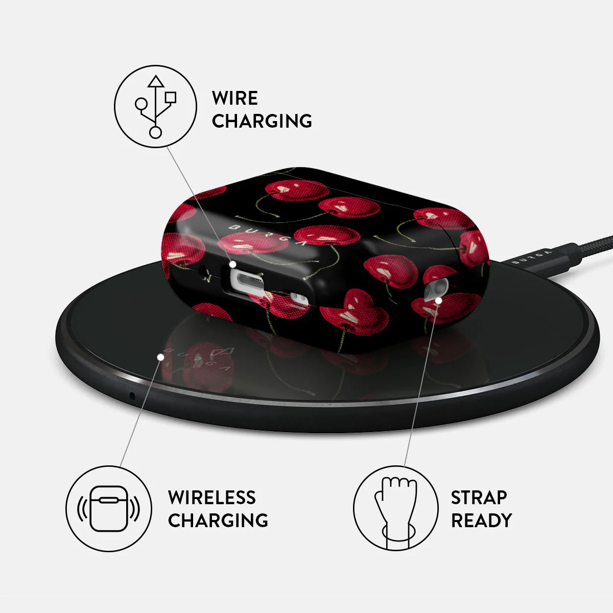 Burga AirPods Pro 2 Σκληρή Θήκη - Cherrybomb