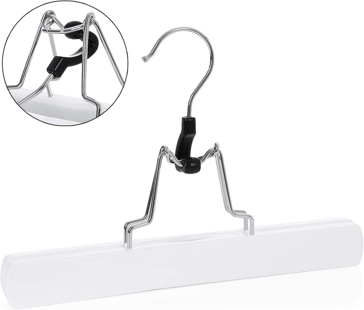 Songmics Σετ με 12 Ξύλινες Κρεμάστρες Παντελονιών - White - CRW07W-12