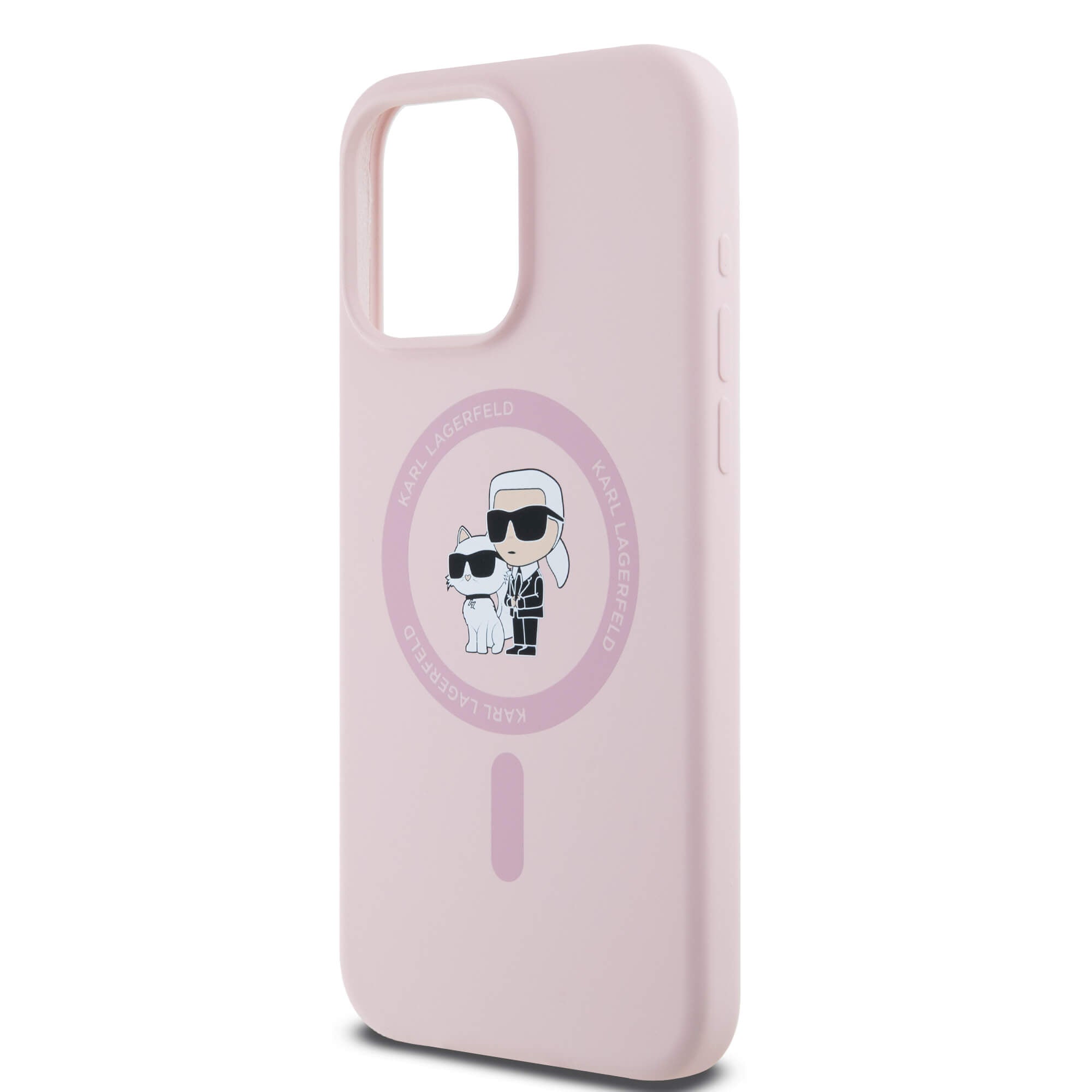Karl Lagerfeld iPhone 15 Pro Max - Silicone Karl and Choupette - Θήκη Σιλικόνης με MagSafe - Pink - KLHMP15XSCMKCRHP