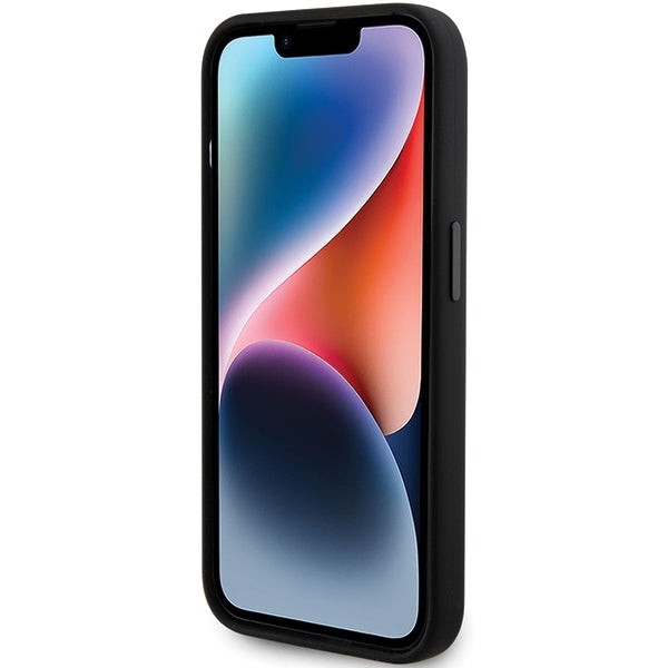 Karl Lagerfeld iPhone 15 Pro Max - Silicone Ikonik Metal Pin Σκληρή Θήκη με Πλαίσιο Σιλικόνης - Black - KLHCP15XSMHKNPK