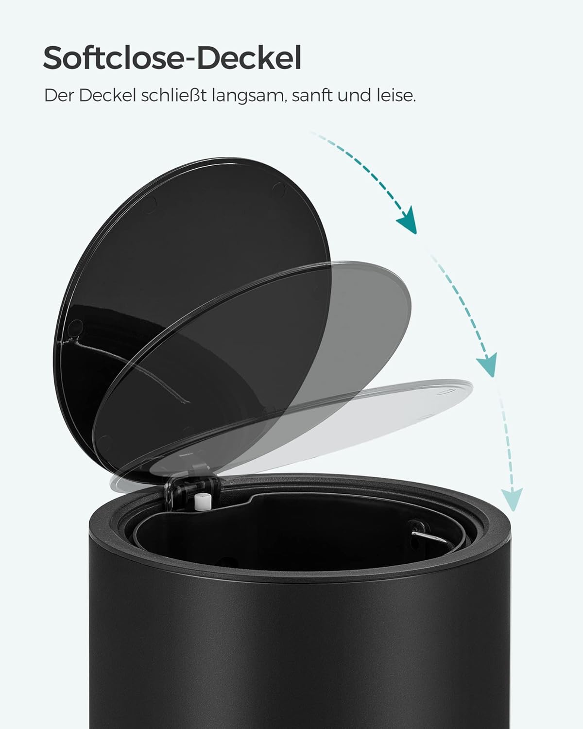 Songmics Κάδος Απορριμμάτων για το Μπάνιο - 3L - Ink Black - LTB011B01