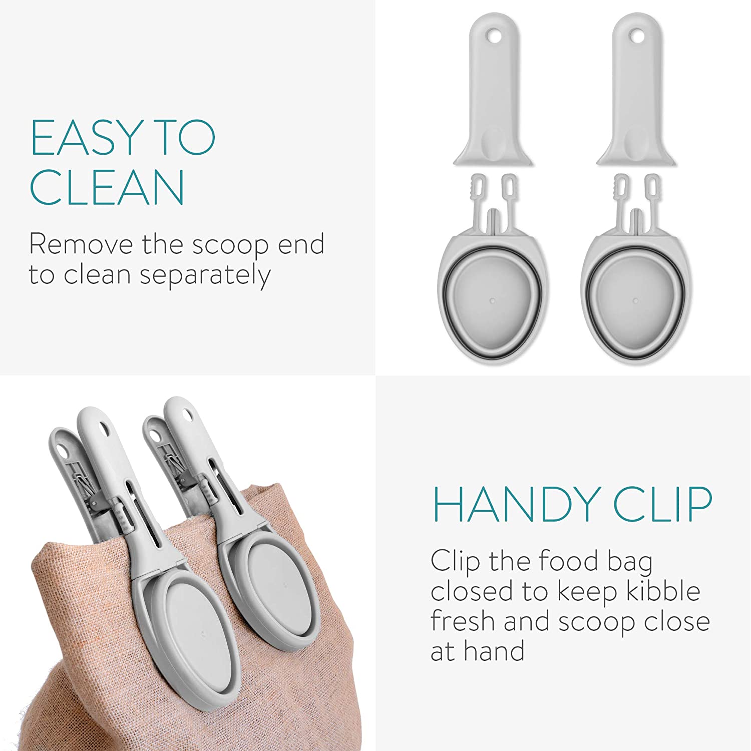 Navaris Πτυσσόμενο Scoop Φαγητού με Καπάκι για Κατοικίδια - Blue / Black Grey - 49080.19