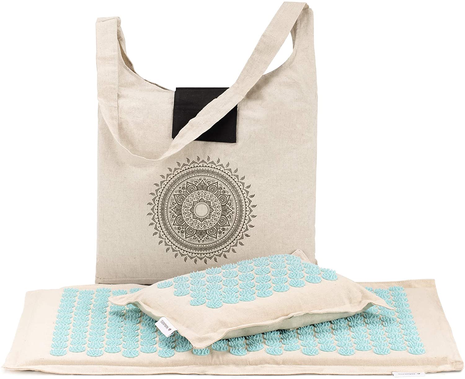 Navaris Eco-Friendly Σετ με Χαλάκι και Μαξιλάρι Μασάζ - Light Blue / Beige - 51747.11.23