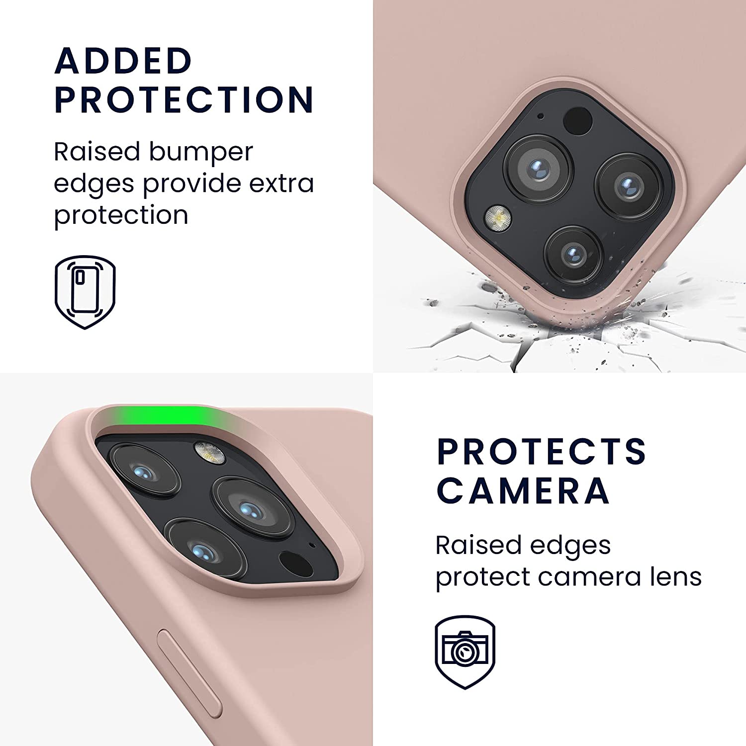 KW iPhone 13 Pro Max Θήκη Σιλικόνης Rubberized TPU - Dusty Pink - 55881.10