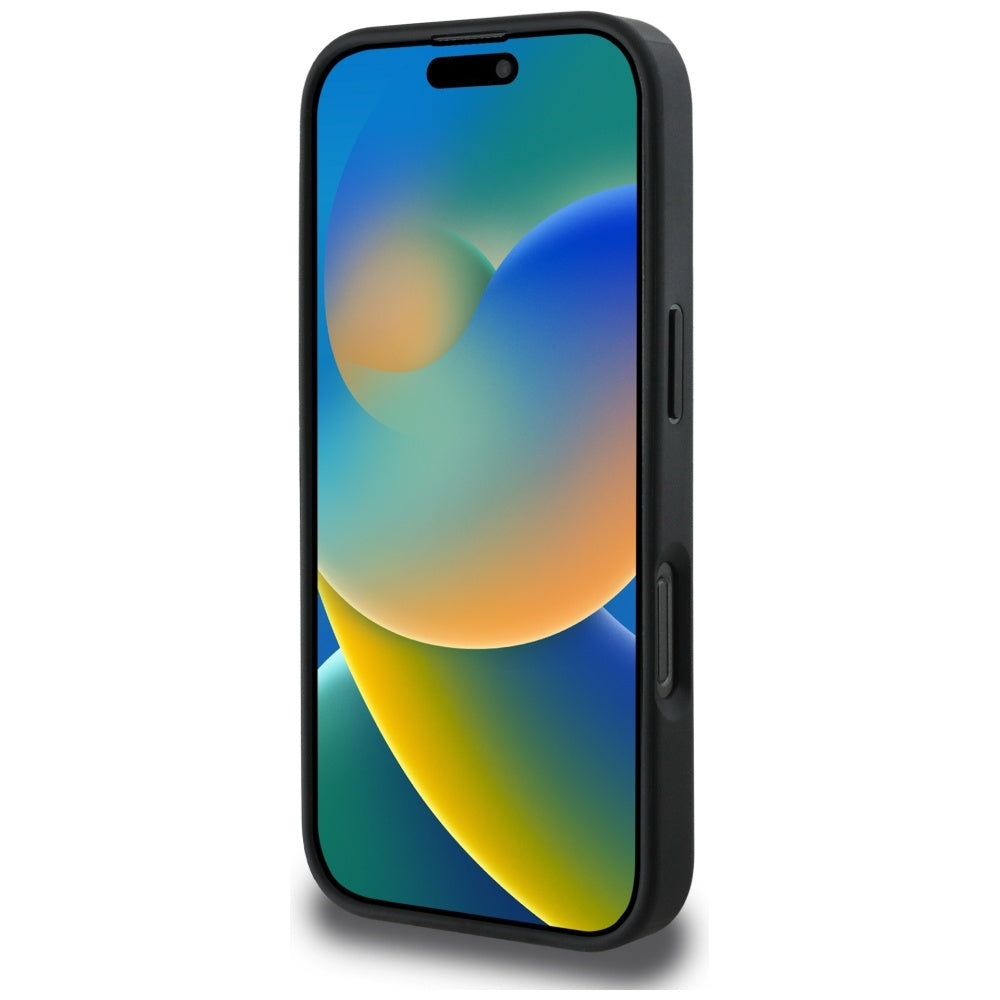 Guess iPhone 16 Pro Max - 4G Circle Classic Logo - MagSafe Θήκη με Επένδυση Συνθετικού Δέρματος - Black - GUHMP16XP4PGRSGK