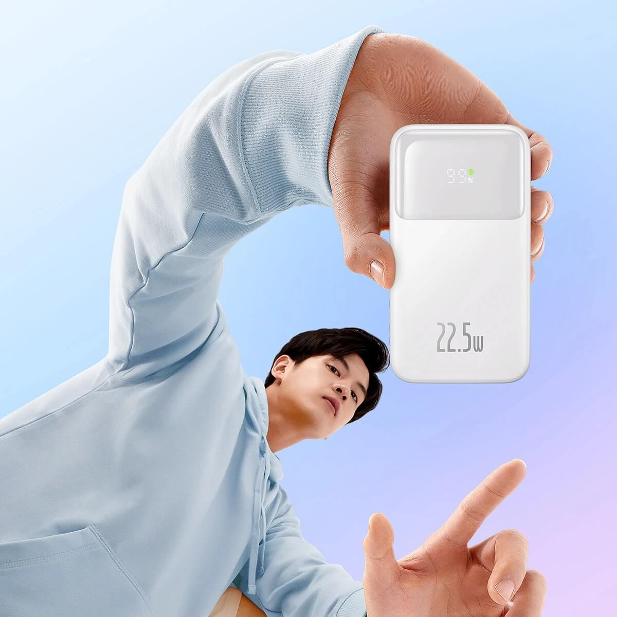 Baseus Comet Series Power Bank 10000mAh 22.5W με Ενσωματωμένα Καλώδια Type-C και Lightning - White - PPMD020002