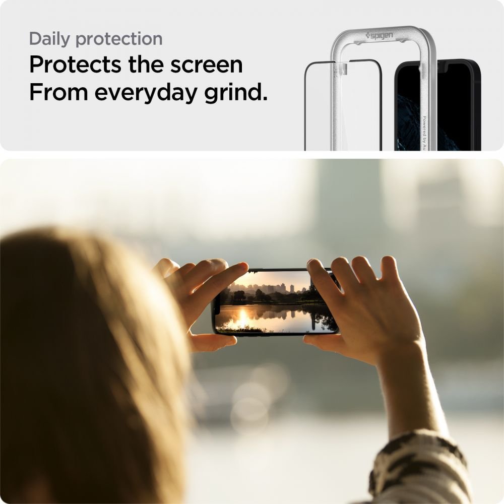 Spigen iPhone 13 / 13 Pro FC AlignMaster 2.5D Full Screen Case Friendly Tempered Glass Αντιχαρακτικό Γυαλί Οθόνης 9H - Black