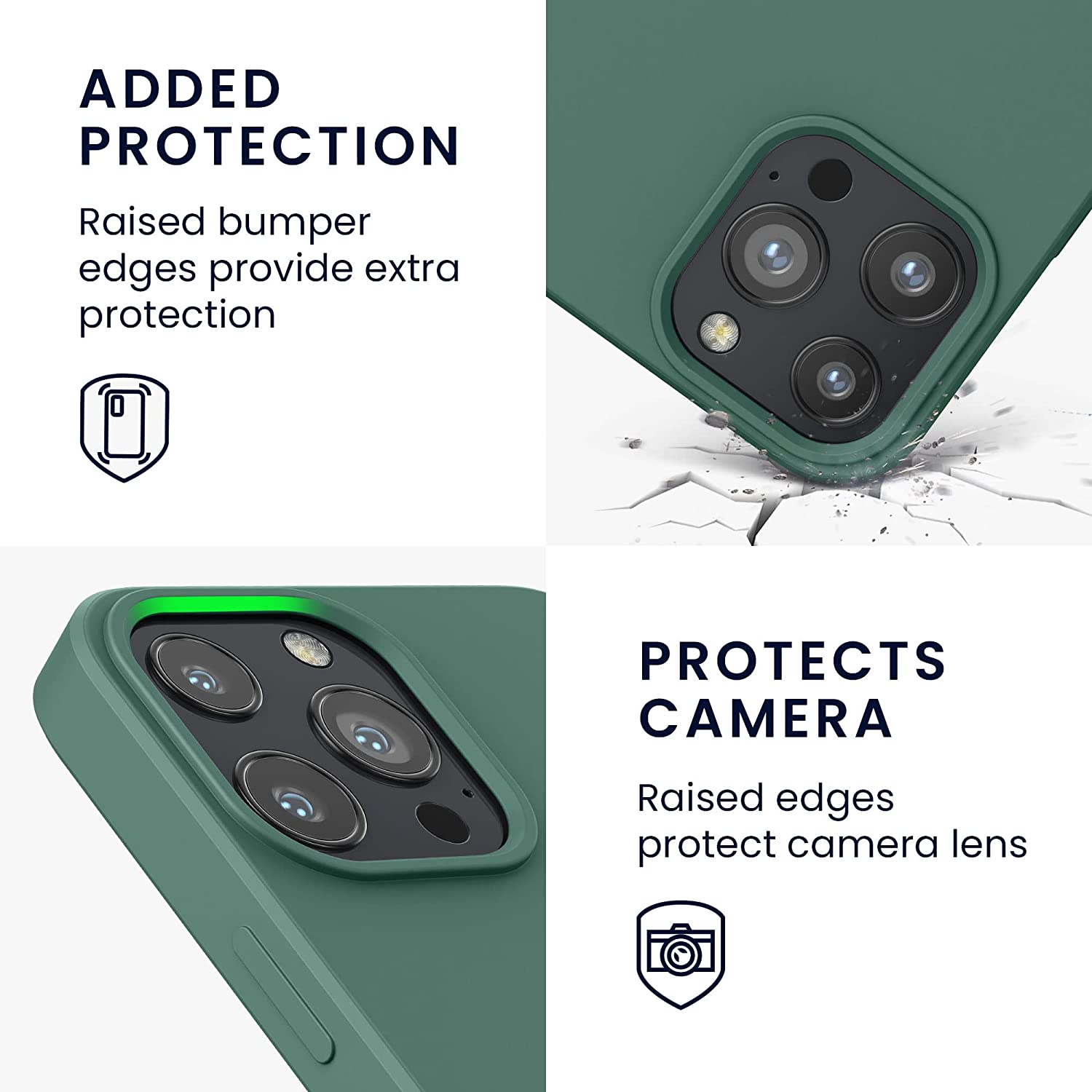 KW iPhone 13 Pro Max Θήκη Σιλικόνης Rubberized TPU - Forest Green - 55975.166