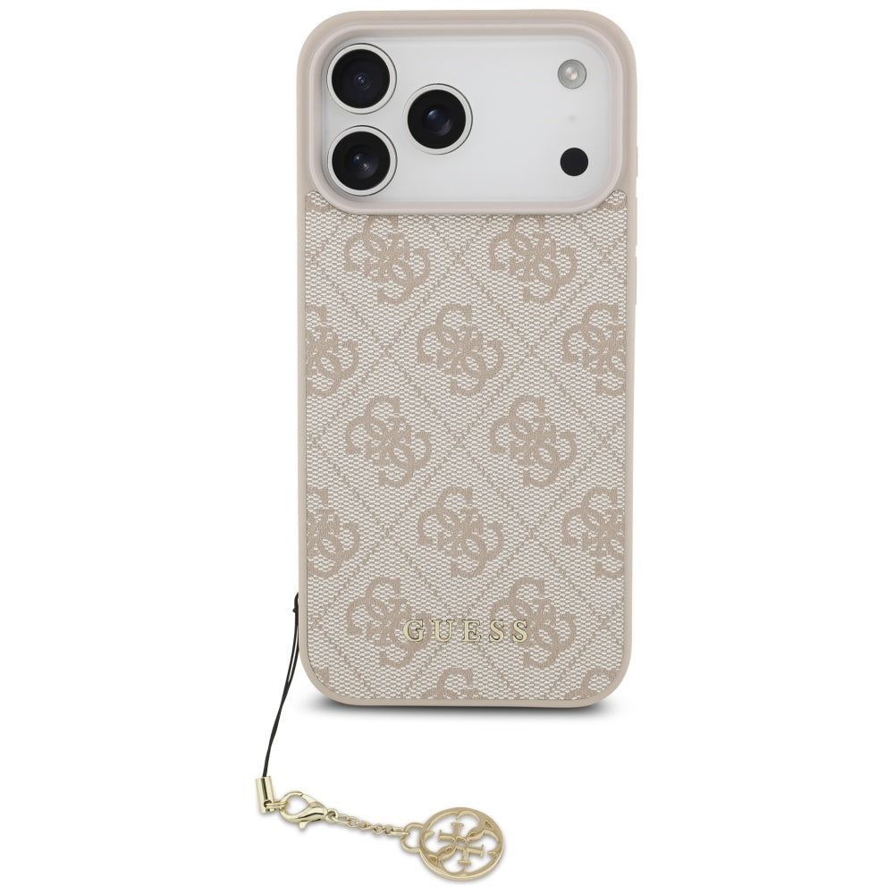 Guess iPhone 17 Pro Max - 4G Charms Collection MagSafe - Θήκη με Επένδυση Συνθετικού Δέρματος - Pink - GUHMP17XGF4GCP