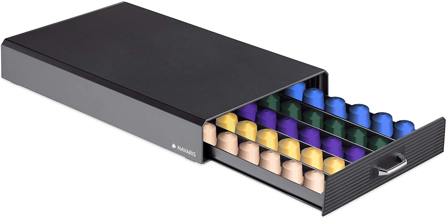 Navaris Συρτάρι για Κάψουλες Nespresso / Βάση για Καφετιέρα - Black - 47364.03