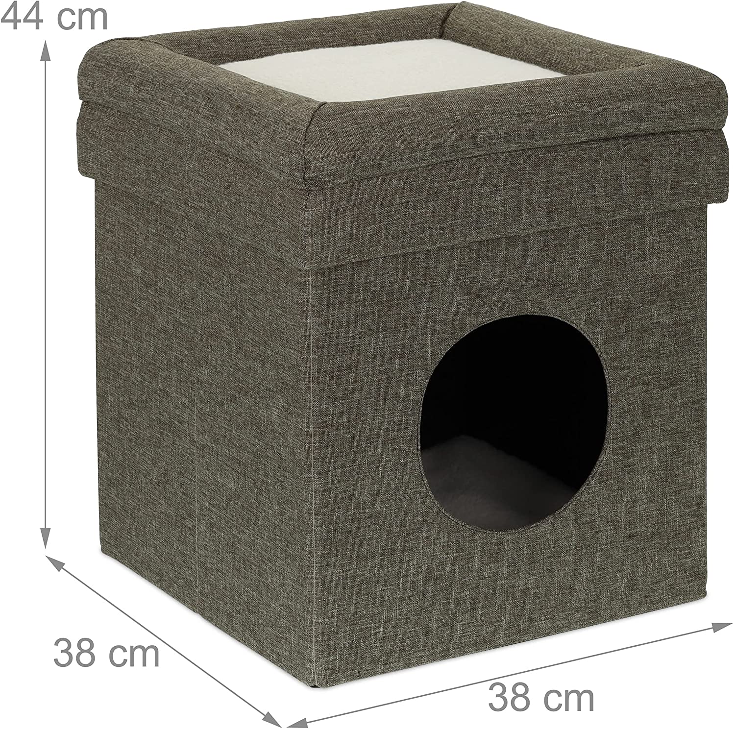Relaxdays Κρησφύγετο / Σπηλιά για Γάτες και Μικρά Σκυλιά - 44 x 38 x 38 cm - Grey - 4052025385125