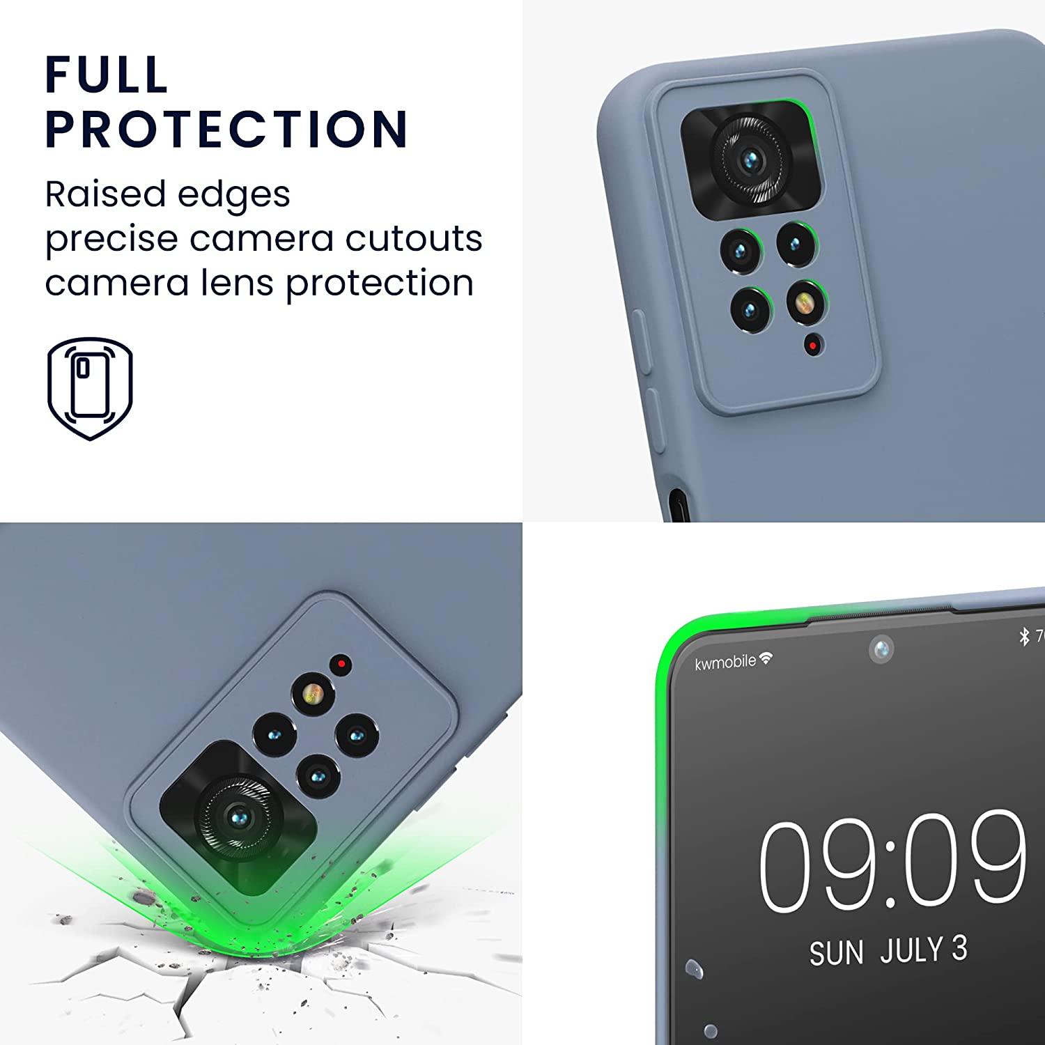 KW Xiaomi Redmi Note 11 Pro / Note 11 Pro 5G Θήκη Σιλικόνης Rubberized TPU - Blue Grey - 57919.12