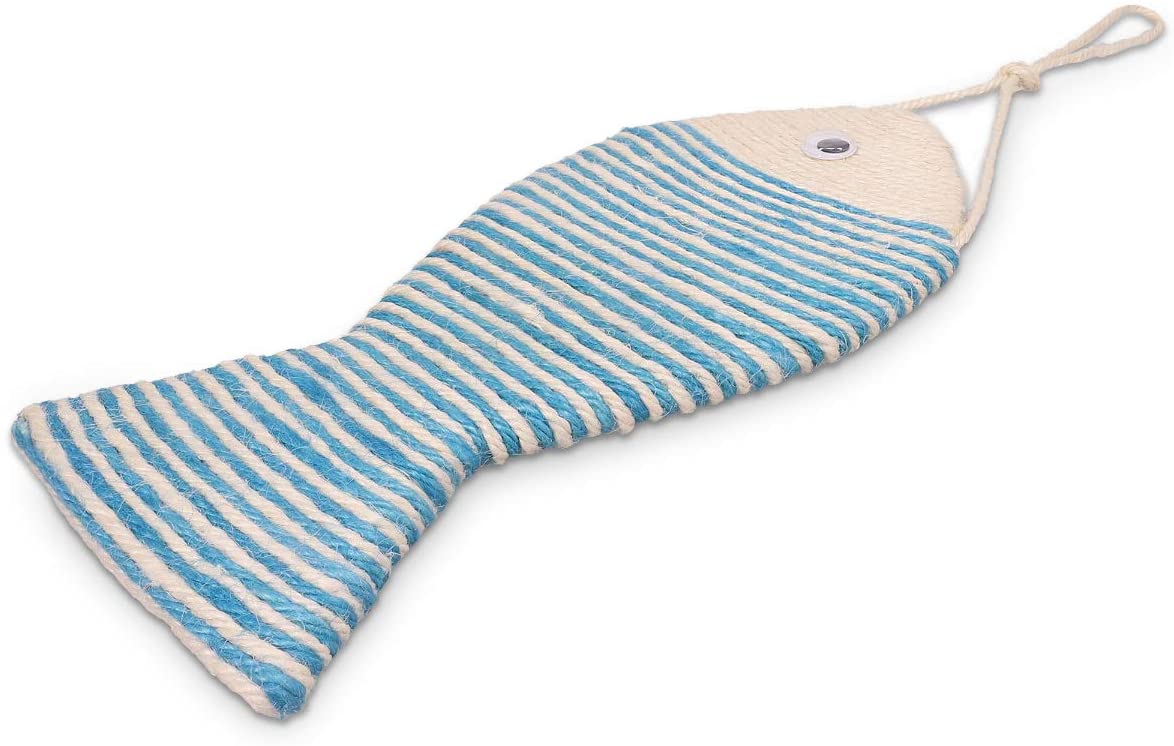 Navaris Cat Scratch Board - Ονυχοδρόμιο - Σανίδα για Γάτες Design Fish - 34x16cm - Turquoise - 48349.04