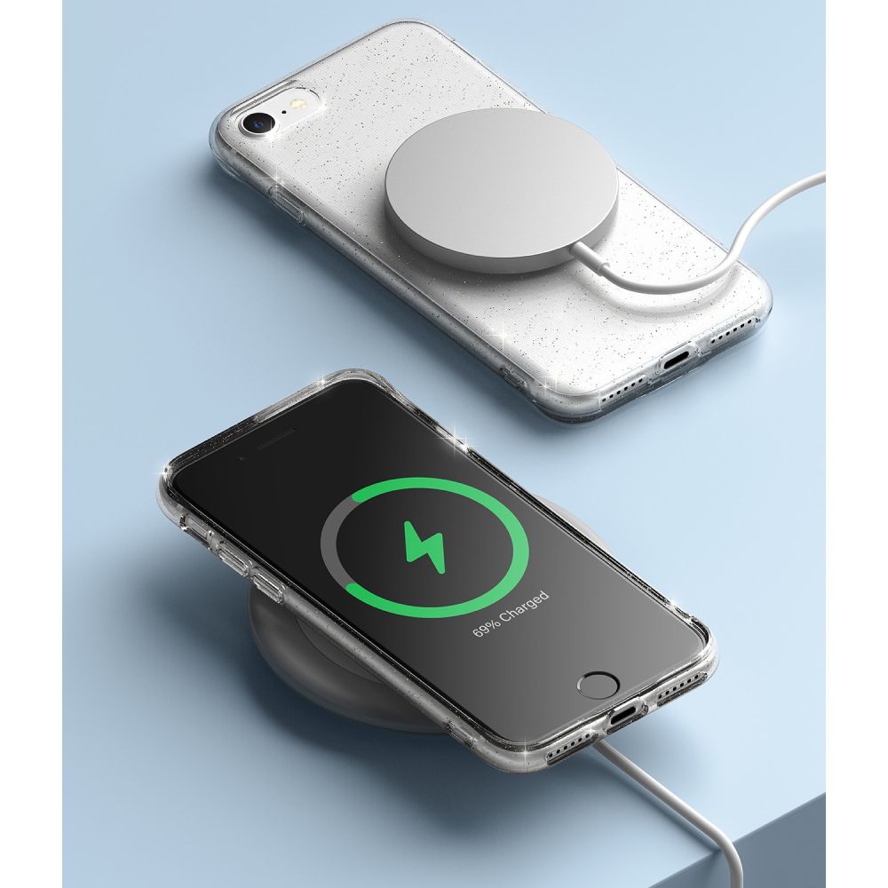 Ringke iPhone SE 2022 / SE 2020 / 7 / 8 Air Ultra-Thin TPU Case Λεπτή Θήκη Σιλικόνης - Glitter Clear