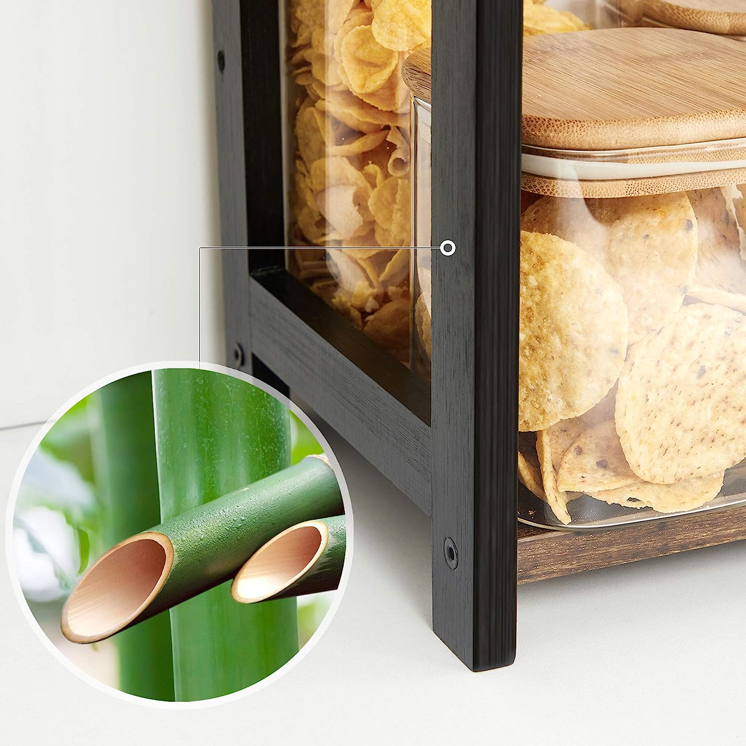 Songmics Ράφι για τον Πάγκο 2 Επιπέδων - Black / Vintage Brown - OFS046B01