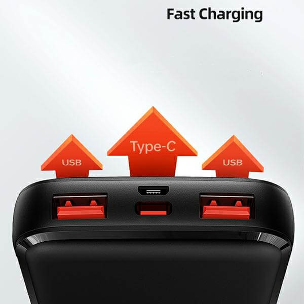 USAMS PB58 PowerBank με Υποστήριξη Γρήγορης Φόρτισης PD 3.0 10000mAh 22.5W QC 3.0 - Black