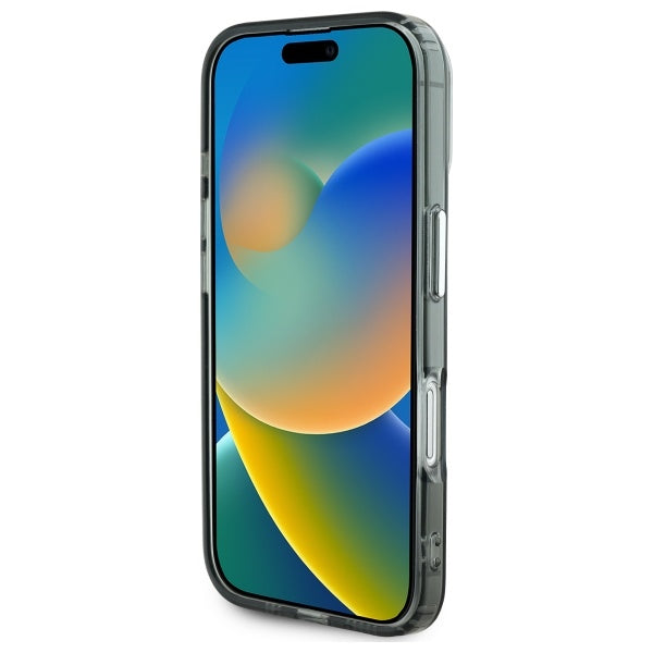 Karl Lagerfeld iPhone 16 - IML Monogram Karl and Choupette Head - MagSafe Σκληρή Θήκη με Πλαίσιο Σιλικόνης - Black - KLHMP16SHMCKMHK