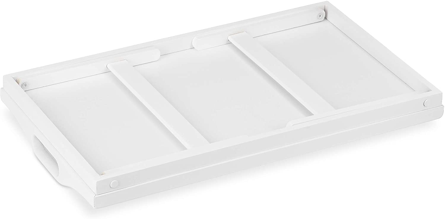 Relaxdays Τραπεζάκι Σερβιρίσματος Φαγητού από Μπαμπού - White - 4052025232320