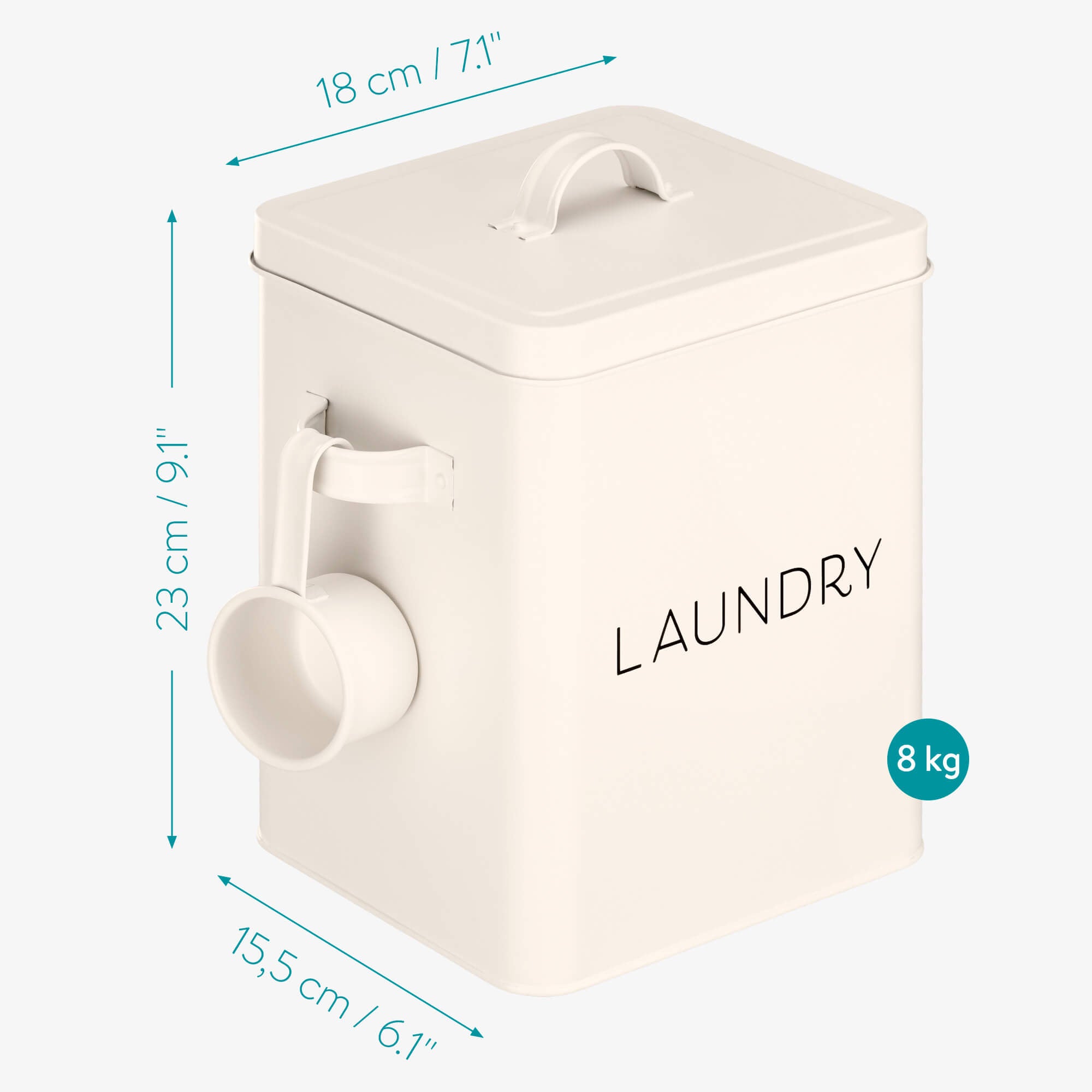 Navaris Κουτί Αποθήκευσης Απορρυπαντικού Πλυντηρίου - Cream - 54966.02