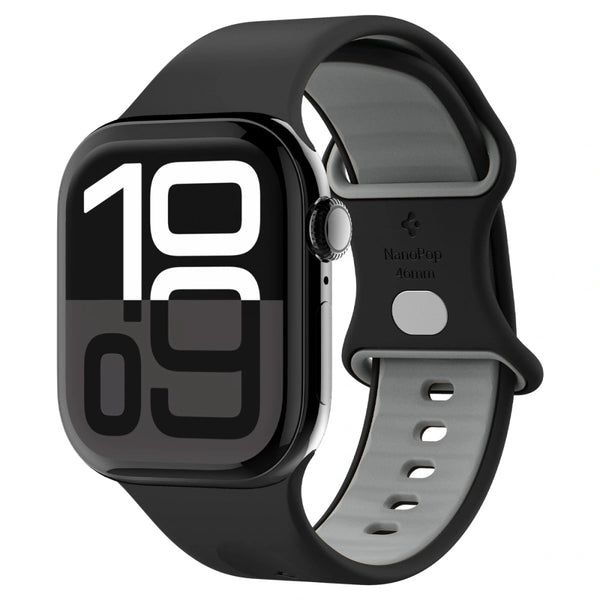 Spigen Λουράκι Apple Watch 8/9/10/11 - SE (1/2/3) - Ultra (1/2/3) – 44/45/46/49mm Nano Pop Σιλικόνης - Black Sesame