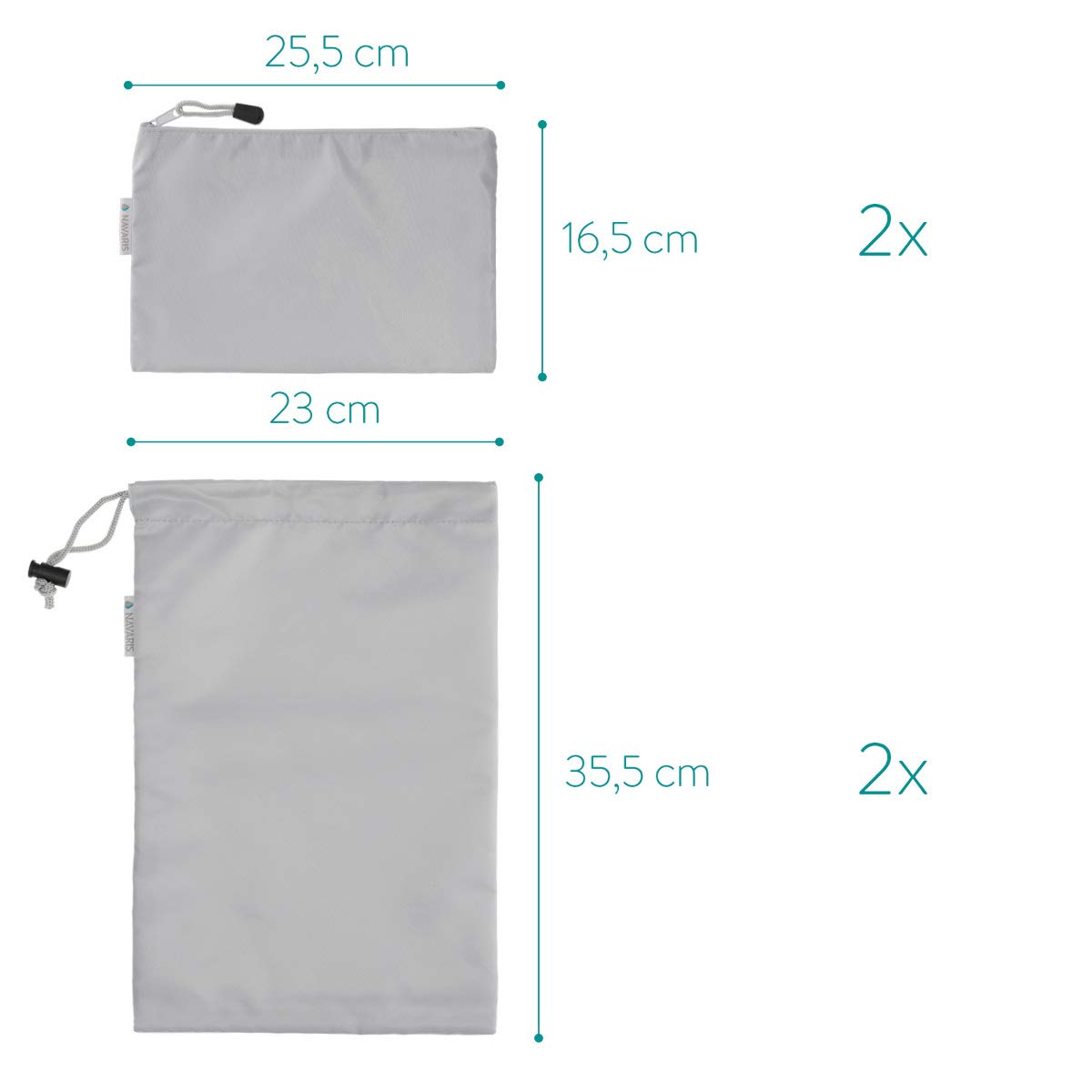 Navaris 7 Set Travel Storage Bags Σετ με 7 Σάκους Ταξιδιού - Grey - 50581.25.01