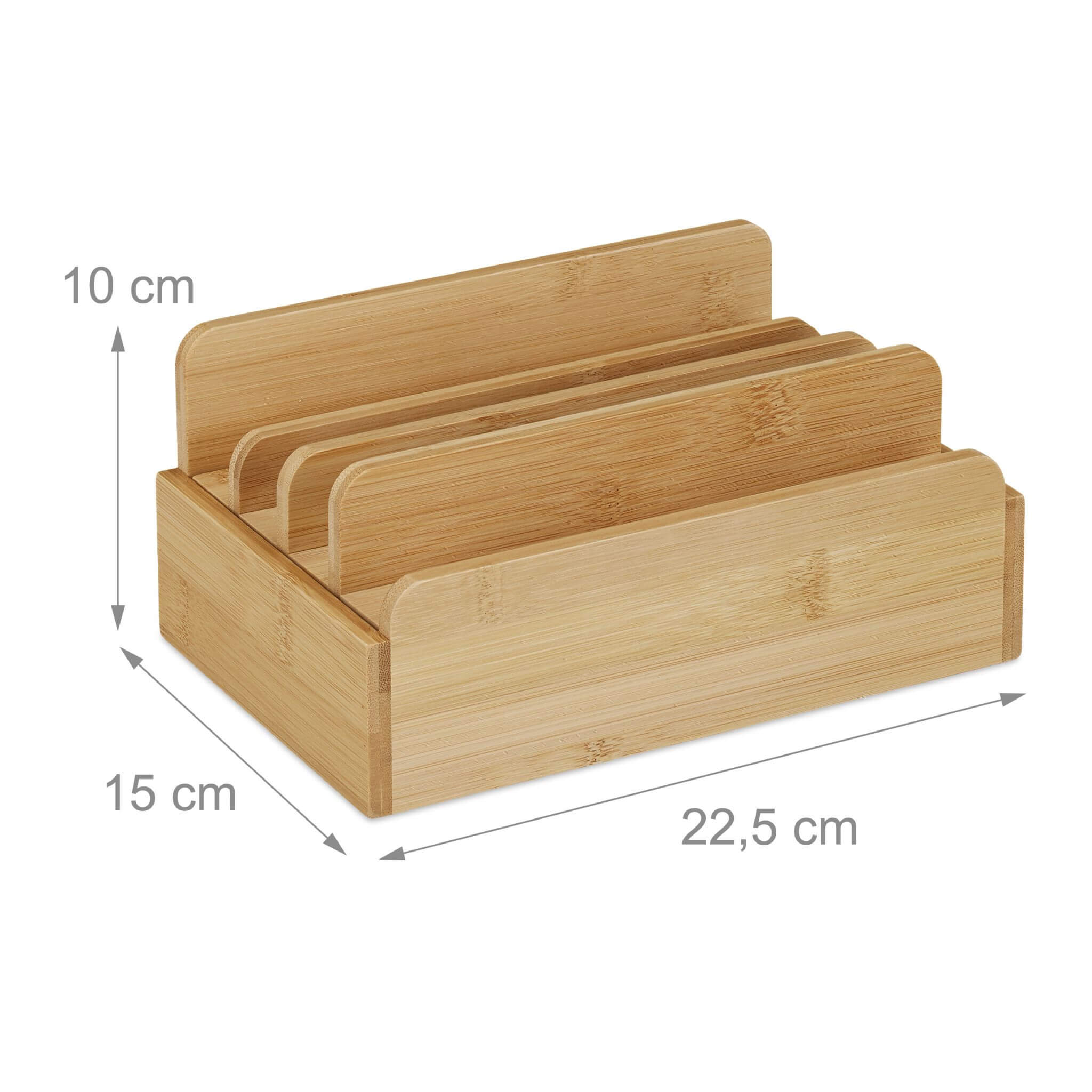 Relaxdays Σταθμός Οργάνωσης και Φόρτισης για Tablet και Smartphone από Μπαμπού - Natural - 4052025308322