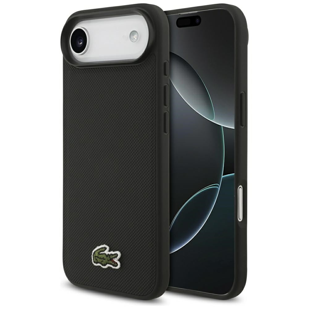 Lacoste iPhone Air - Iconic Petit Pique Woven Logo MagSafe - Σκληρή Θήκη με Πλαίσιο Σιλικόνης - Black