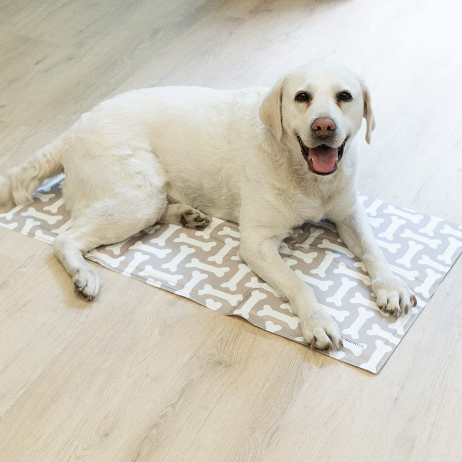 Navaris Pet Cooling Mat - Στρώμα Ψύξης για Κατοικίδια - 90 x 50 cm - Design Bone - 51240.2