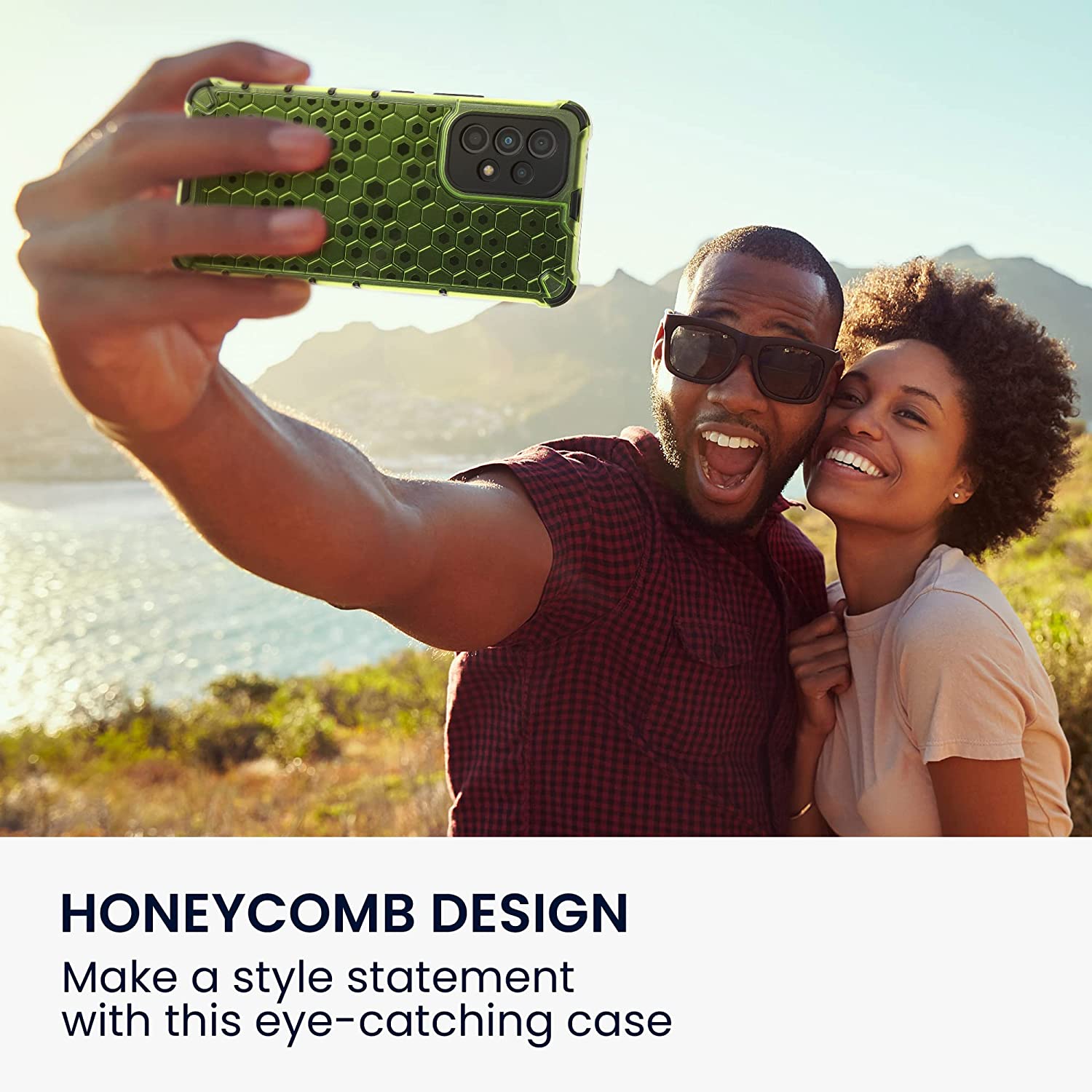 KW Samsung Galaxy A53 5G Hybrid Σκληρή Θήκη με Πλαίσιο Σιλικόνης TPU - Design Honeycomb - Neon Yellow / Ματ Ημιδιάφανη - 59969.75