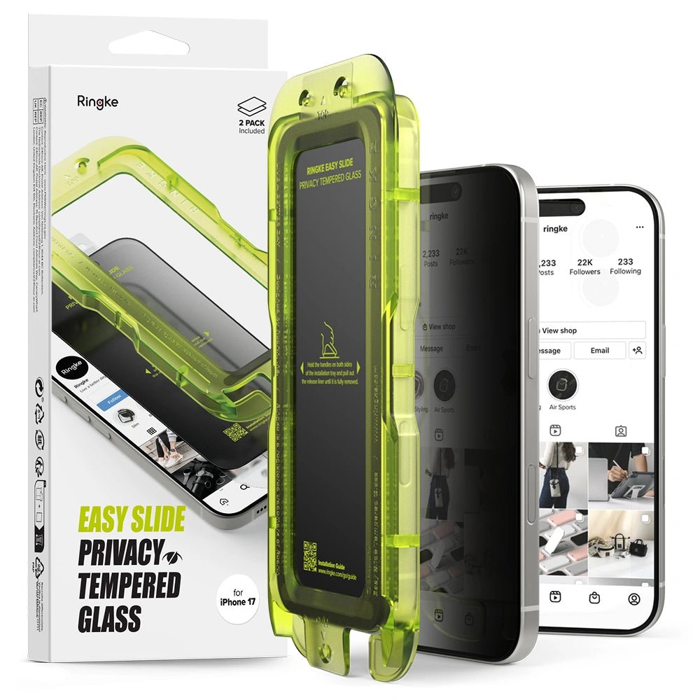 Ringke iPhone 17 - Easy Slide - Αντιχαρακτικό Γυαλί Οθόνης - 2 Τεμάχια - Privacy