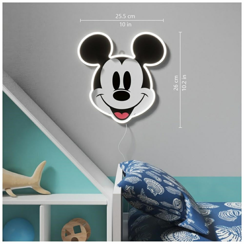 Yellowpop Φωτιστικό Neon LED με Καλώδιο USB - Disney Mickey Printed Face - White